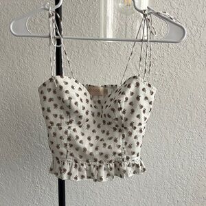 Chic White Floral Camisole Top